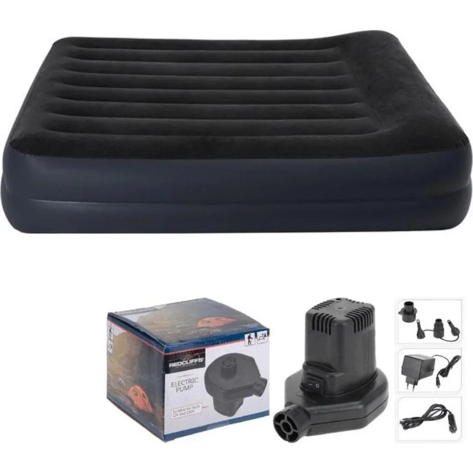 Luftbett - 2 Personen - 203x152x42cm + INCL. Redcliff Elektrische Luftpumpe 12v/230v
