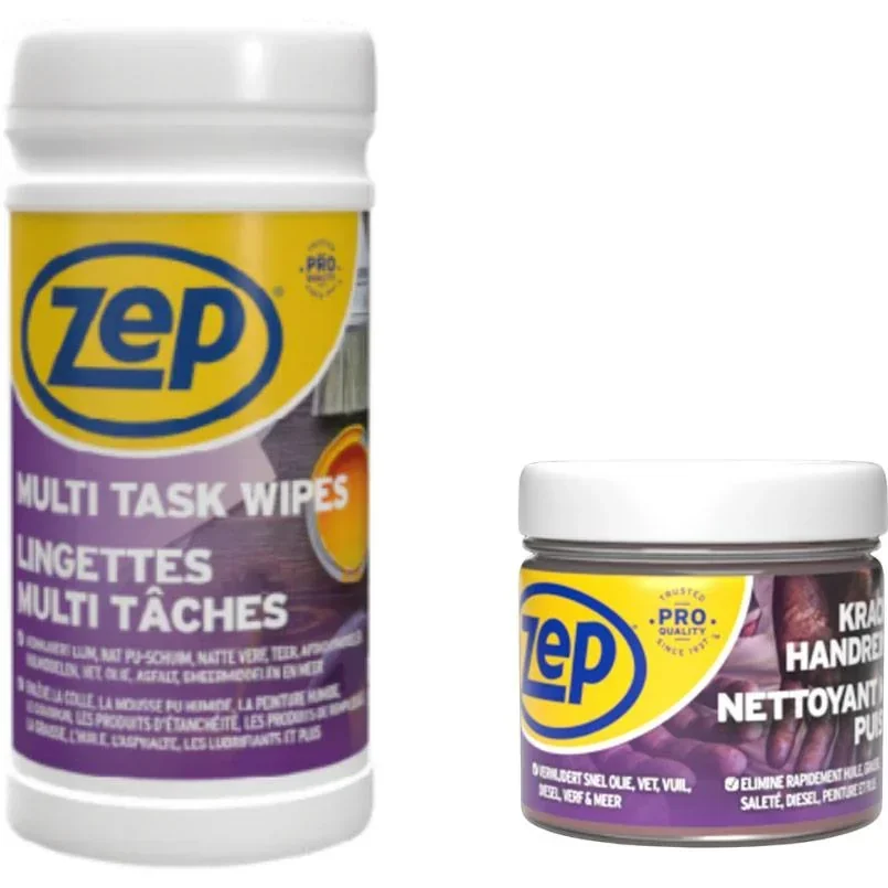 Multi Task Wipes - 100 Stück und kraftvoller Handreiniger - 1 L