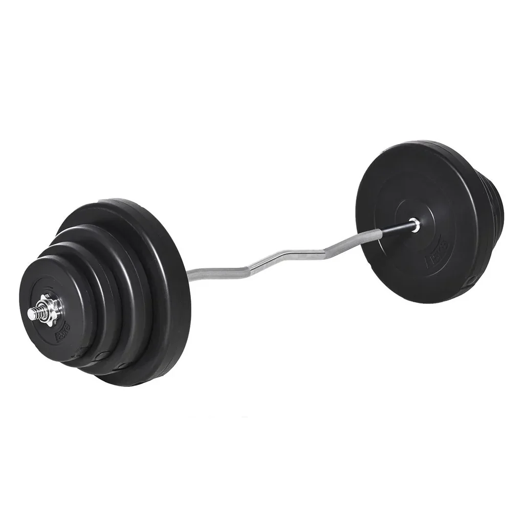 Langhantel Set Kurzhantel einstellbar mit W-förmigen Griffe für Krafttraining 70 kg Metall Schwarz