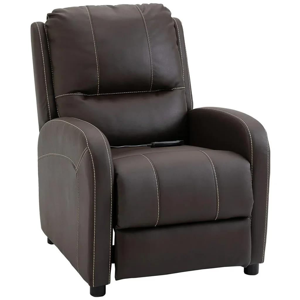 Massagesessel TV-Sessel Relaxsessel Wohnzimmer 165°-Neigung Kunstleder Metall Dunkelbraun 70 x 88 x 100 cm