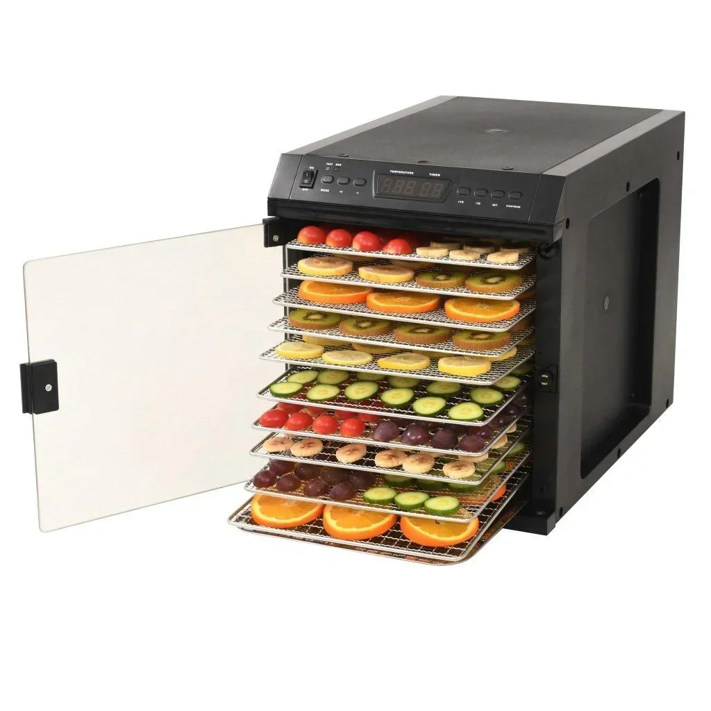 Dörrgerät mit 11 Schubladen 480 W Edelstahl schwarz