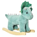 Schaukelpferd Plüsch Schaukeltier Babyschaukel mit Triceratops-Design Spielzeug für 36-72 Monaten Kinder Dunkelgrün 64 x