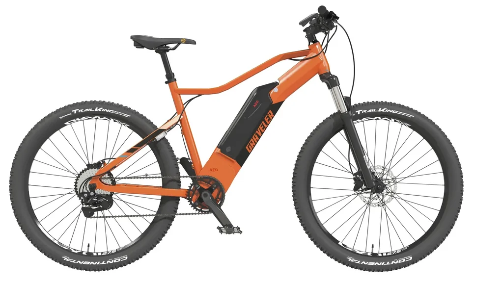 Unisex E-Bike MTB 27,5 Zoll, Rahmengröße 50 cm, 10-Gang Kettenschaltung, orange matt, GRAVELER 22.ETM.20