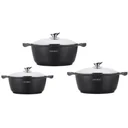 Marmorsuppe / Bratpfanne - 3er-Set - 26 + 28 + 30 cm
