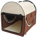 Hundetransportbox, faltbar, Größe XL - 81x56x66 cm, kaffeebraun-creme
