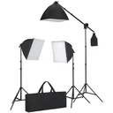 Beleuchtungsset mit 3 Fotoleuchten mit Stativ und Softbox