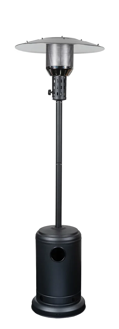 Gasheizstrahler, Terrassenstrahler gas, Heizpilz gas - Modell THG 10000-DE, mit Schutzgitter, Metall, Schwarz