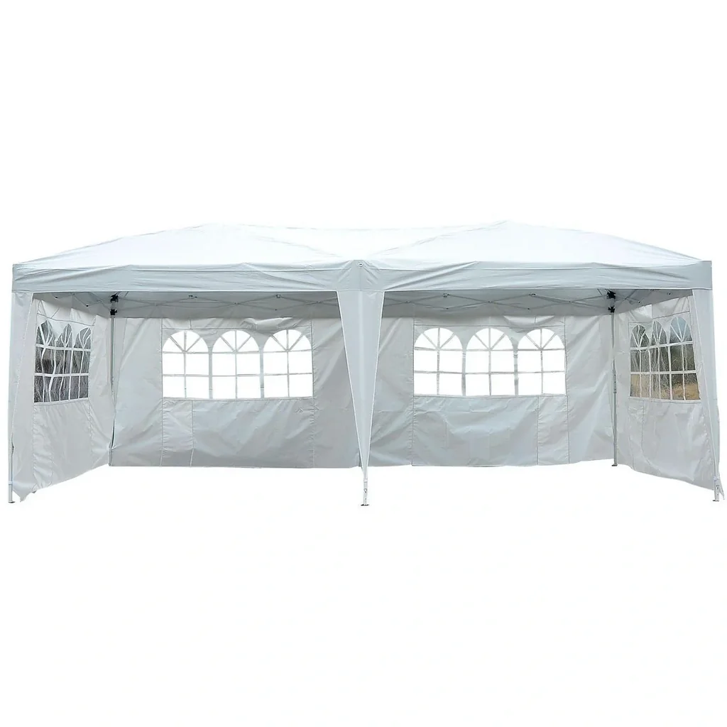 Faltpavillon Pavillon Partyzelt Gartenzelt inkl. 4 Seitenteile Weiß 3x6m