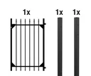 Einzeltorset Chaussee, zum Einbetonieren, matt-schwarz, Höhe 120 cm, Breite 1 m