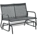 Schaukelbank Gartenschaukel Polyrattan 2-Sitzer schwarz