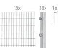 Doppelstabmattenzaun Komplettset, feuerverzinkt, Höhe 120 cm, Länge 30 m