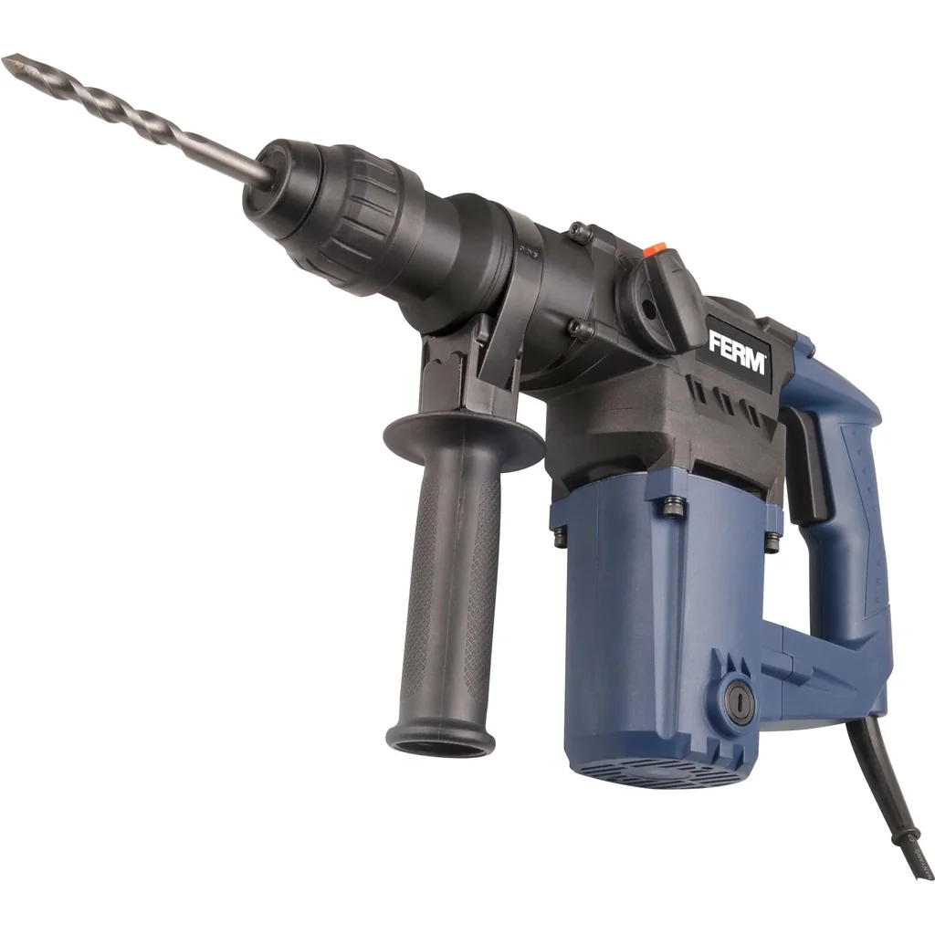HDM1028 Bohrhammer 850W - Soft griff - 3 Funktionen - Inkl. 3 SDS Plus Bohrköpfe und 2 SDS Plus Werkzeugköpfe mit Aufbew