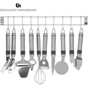 9-teiliges Küchenset - Küchenutensilien - mit Küchenleiste - Edelstahl