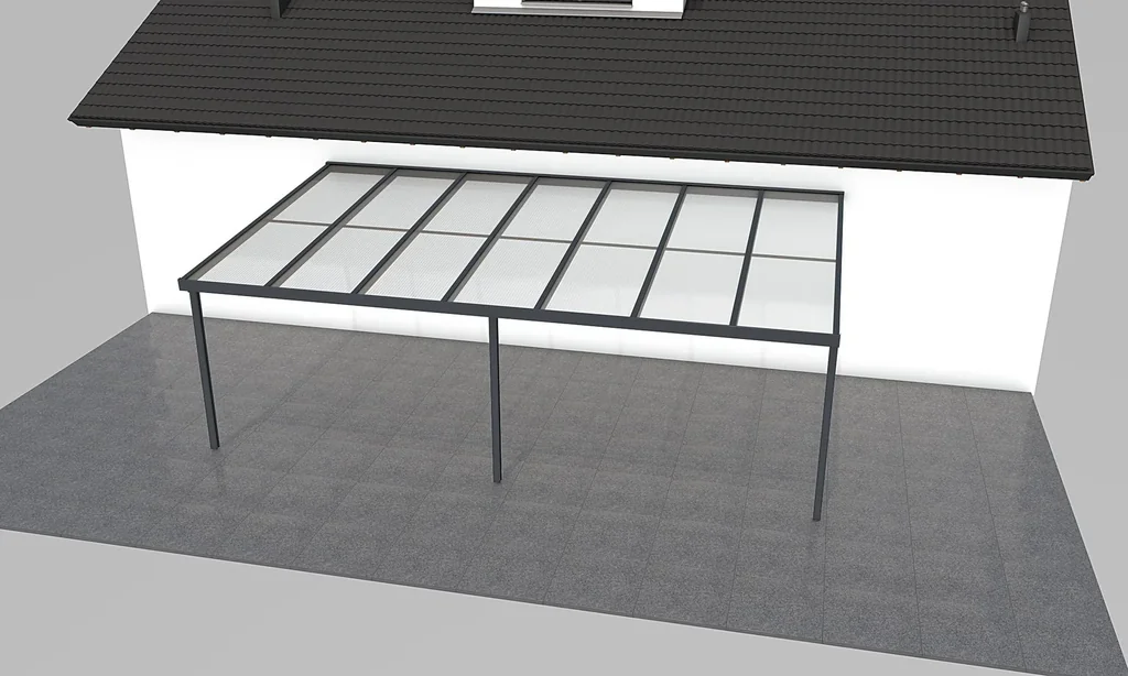 Terrassendach Premium, anthrazit, 7120 x 4060 mm - Klima blue