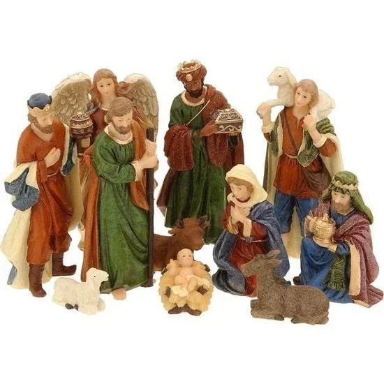 Krippenfiguren - 11 Stück - Polystone