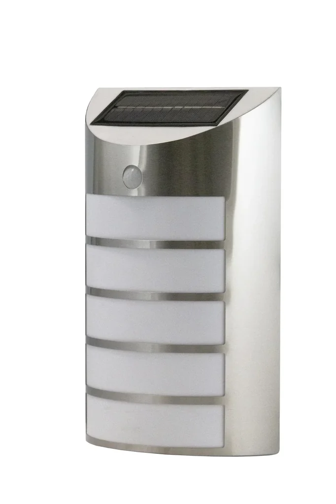 LED Solar Wandlicht aus Edelstahl mit Bewegungsmelder