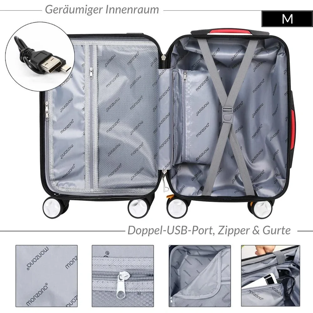 Hartschalenkoffer Ikarus Black M aus ABS 38l 55x35x20cm