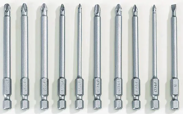 Bits-Satz 10-teilig, Antirutsch mit geriffelter Bit-Spitze