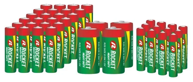 Zink-Kohle Batterie Set 40-teilig