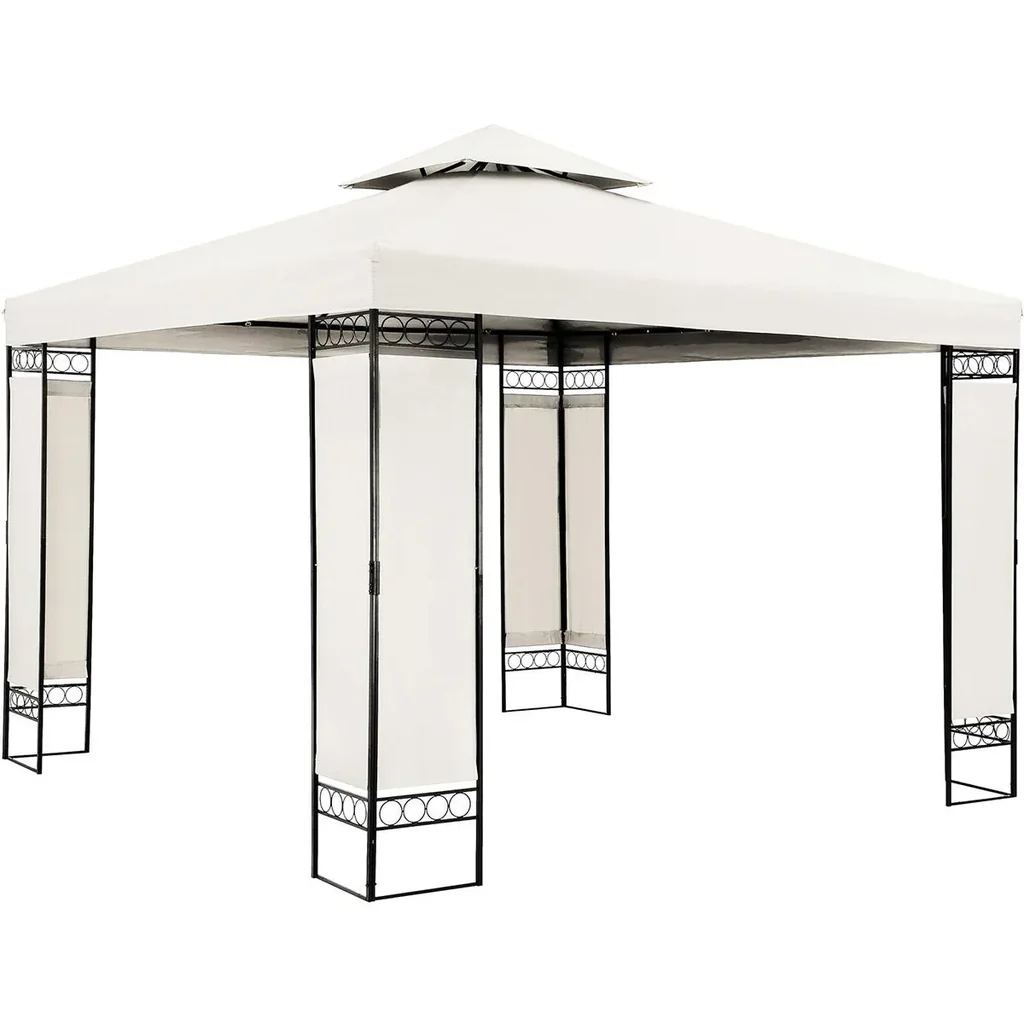 Gartenlaube/ Partyzelt/ Gartenpavillon/ Laube - Creme - 3x3m