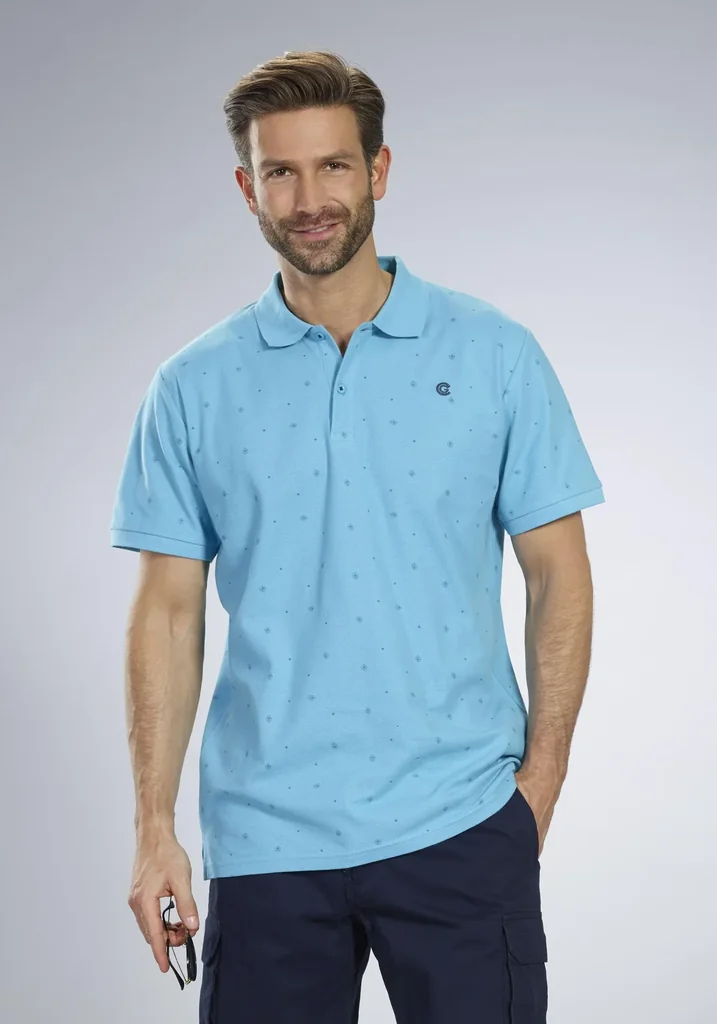 Poloshirt bedruckt, Farbe apua, Gr.2XL