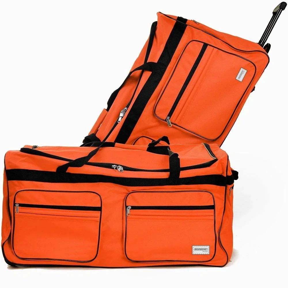 XXL Reisetasche mit Trolleyfunktion orange 160 L
