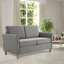 Doppelsofa Sofa 2-Sitzer Zweisitzer mit Kissen 200 kg Belastbarkeit Leinen Holzfüße Hellgrau 141 x 65 x 78 cm