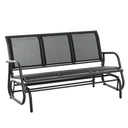Schaukelbank 2-Sitzer Gartenbank Gartenschaukel Sitzbank Parkbank Metall Gartenmöbel Schwarz 151 x 75 x 85 cm