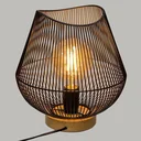 Tischleuchte mit Holzfuß - 28 cm - Schwarz