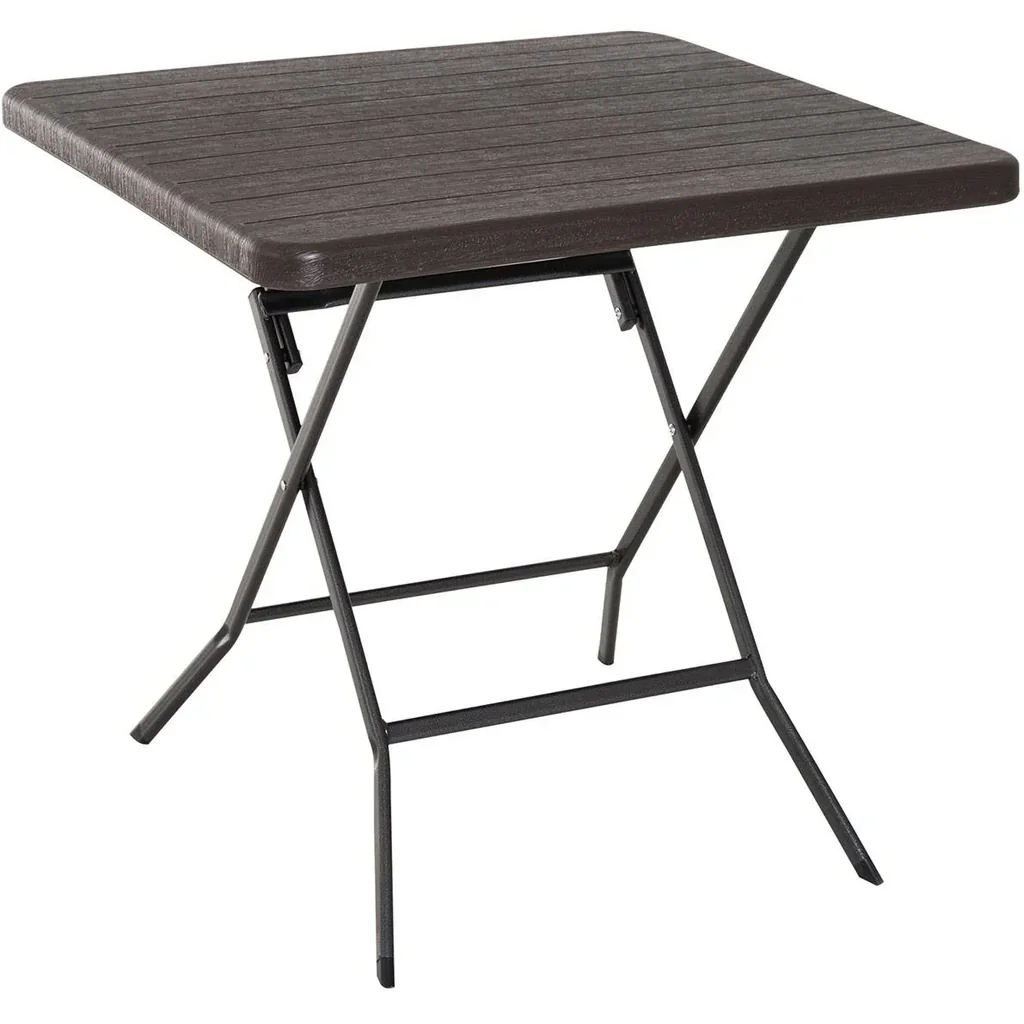 Gartentisch Klapptisch Esstisch Holz-Optik Kunststoff Braun