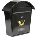 Briefkasten schwarz mit 2 Tasten - 380x320x105 mm