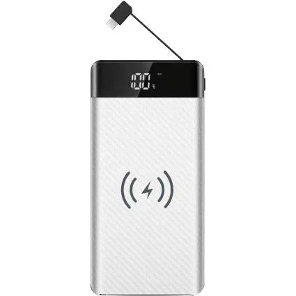 VT-3508 Netzgerät mit drahtloser QI-Ladefunktion - 20.000mah - einschließlich Mikro-USB-Kabel - Weiß