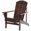 Adirondack-Gartenstuhl mit Becherhalter Gartenliege Balkonstuhl Massivholz Verkohlt 97 x 72,5 x 93 cm