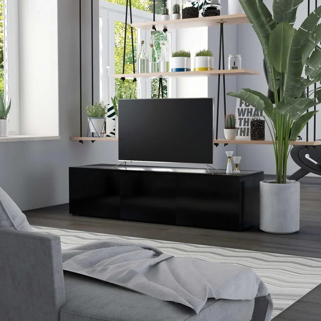 TV-Schrank 120x34x30 cm Spanplatte schwarz