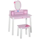 2-Set Kinderschminktisch Frisiertisch Hocker