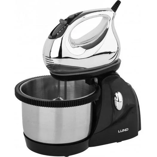 LUND Handmixer mit Edelstahlschüssel - 3 Geschwindigkeitsstufen - Schüsselinhalt: 3L - 250W