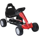 Go-Kart für Kinder Tretfahrzeug Tretauto Kinderfahrzeug mit Pedalen 4 Räder Metall + Kunststoff Rot 3-8 Jahre