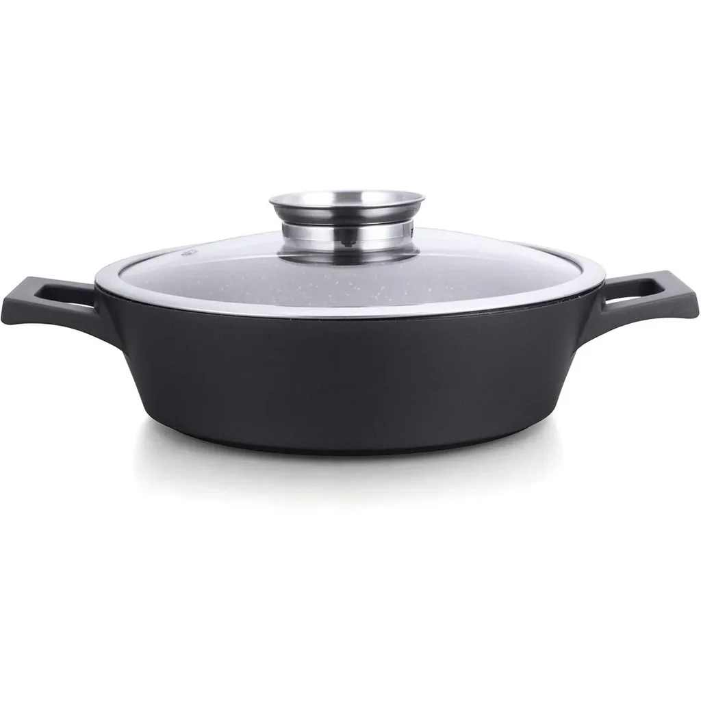 Low Profile Topf / Kasserolle - mit Glasdeckel - und Aroma-Diffusor - 36 cm