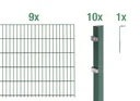 Doppelstabmattenzaun Komplettset, grün, Höhe 160 cm, Länge 18 m