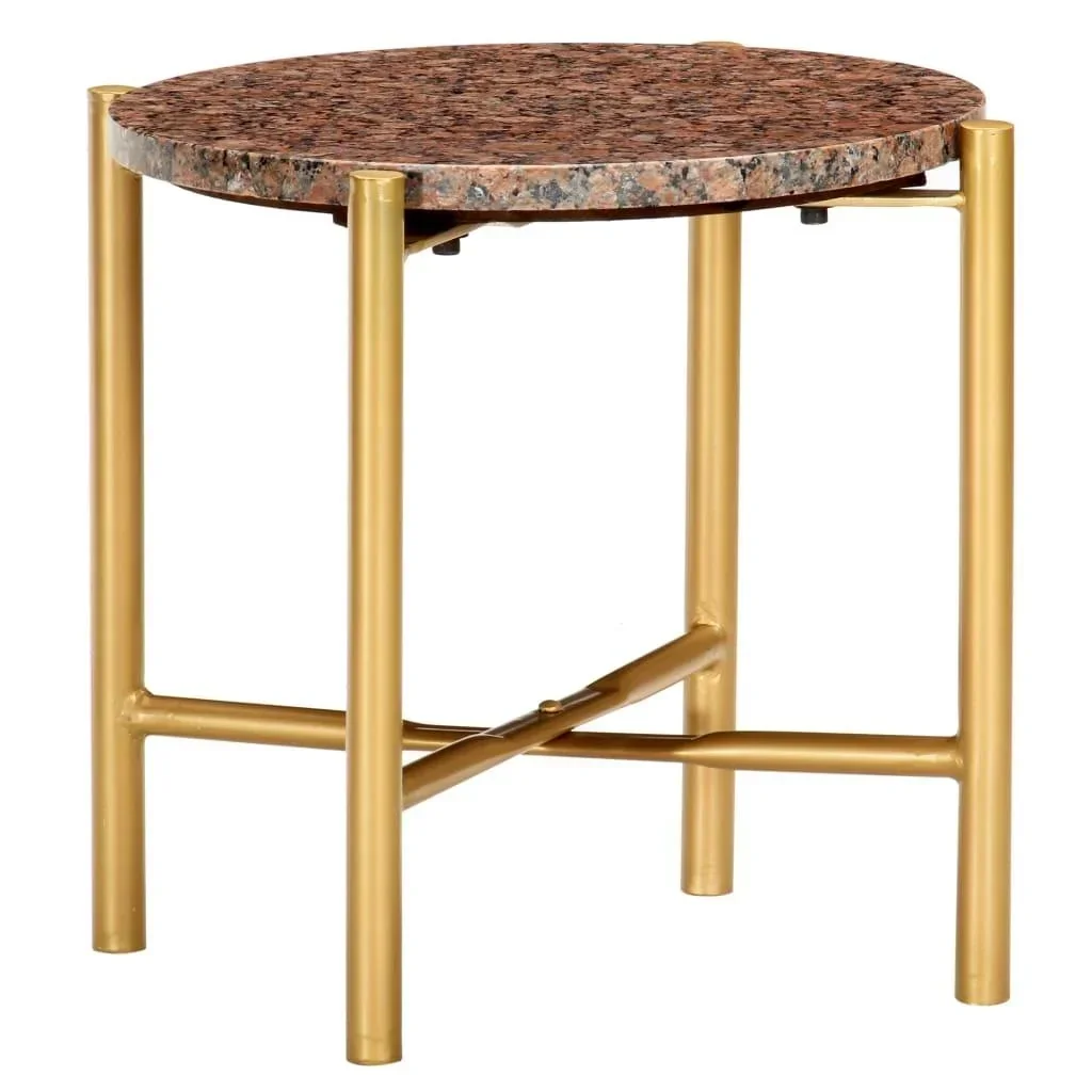 Couchtisch 40x40x40 cm echter Stein mit Marmortextur braun