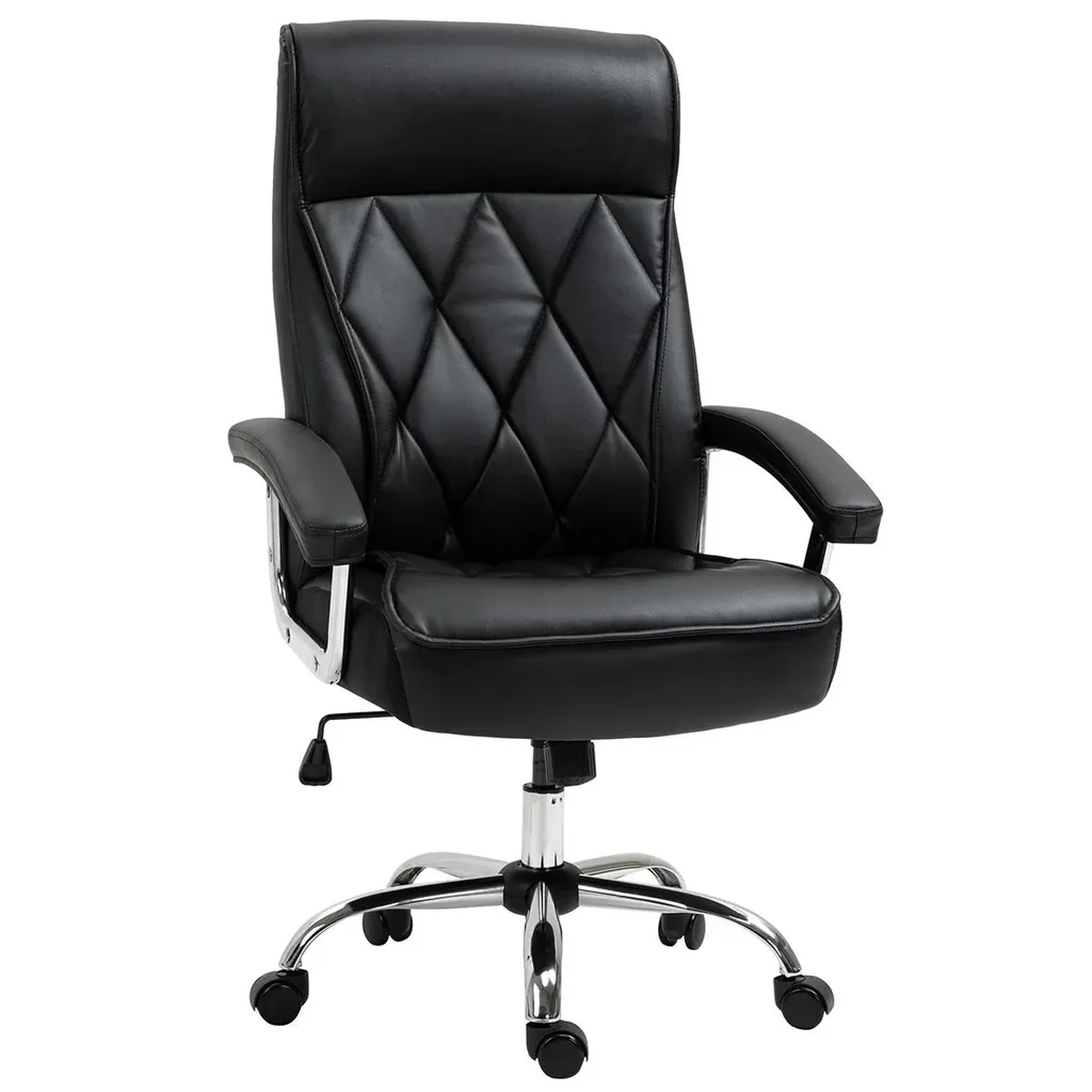 Chefsessel Bürostuhl Schreibtischstuhl Drehstuhl ergonomisch mit Wippenfunktion höhenverstellbar Rautenmuster modern ele