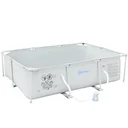 Rahmenpool mit Schlauch Draht Swimmingpool Schwimmbad Ablassventil für sauberen Wasser 1000D PVC Stahl Grau 292 x 190 x