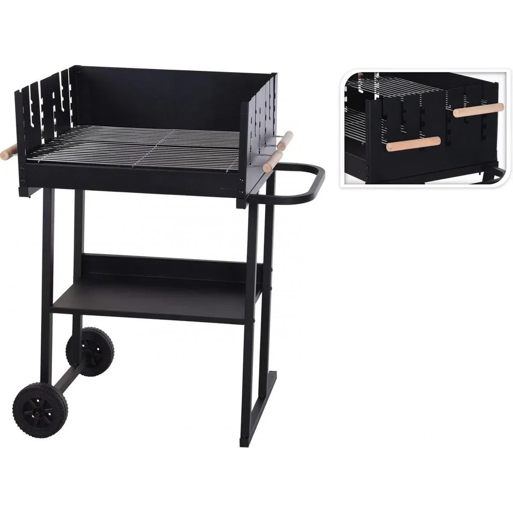 Vargan Holzkohlegrill - Grillfläche 76 x 34 cm - Grillrost höhenverstellbar