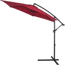 Sonnenschirm faltbar aus Aluminium rot mit Kurbel Ø 300 cm