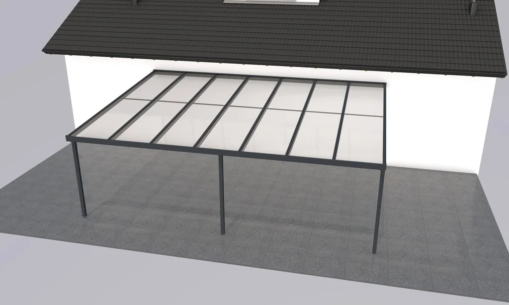 Terrassendach Premium, anthrazit, 7120 x 5060 mm - Klima blue