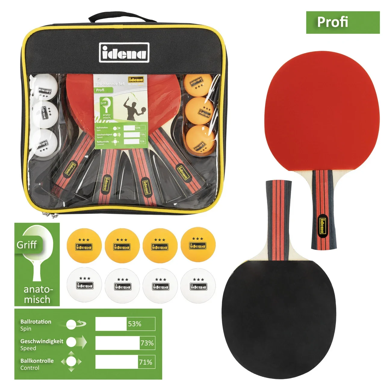 Idena, Tischtennis Set Profi FSC 100 - 13 teilig