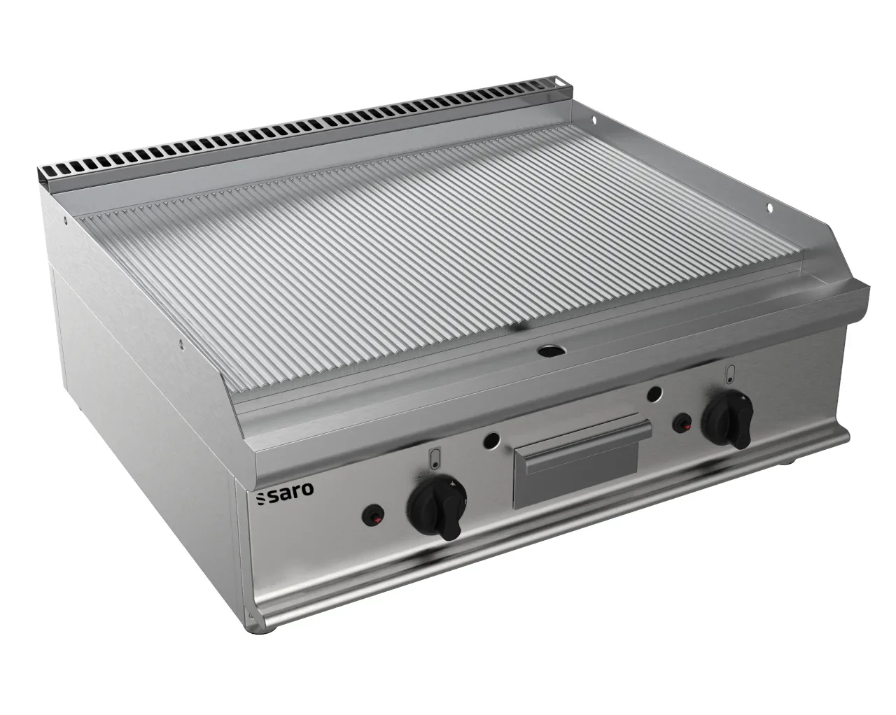 Saro Griddleplatte Gas Tisch - E7/KTG2BBR, mit 2 Zonen & Gerillter Bratfläche