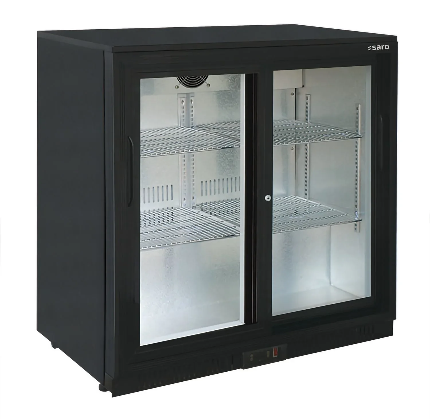 Saro Getränkekühlschrank, Flaschenkühlschrank, Barkühlschrank mit 2 Schiebetüren, Modell BC 198 SD