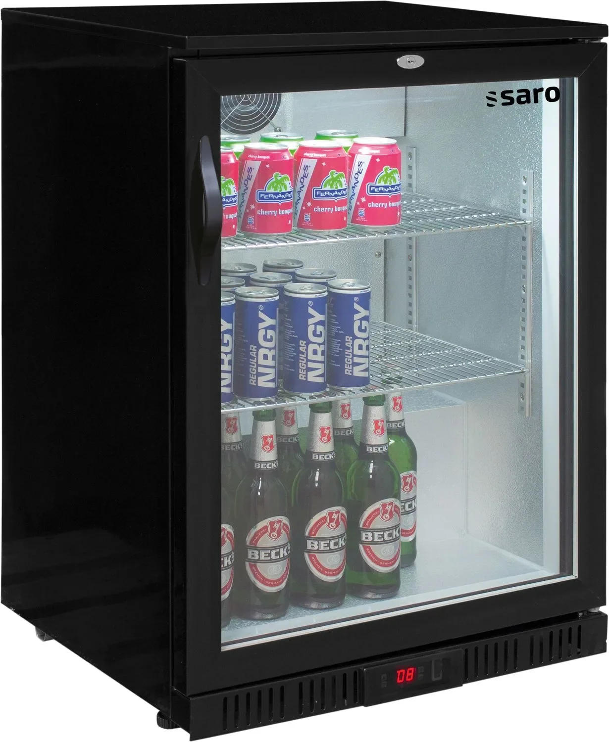 Saro Getränkekühlschrank, Flaschenkühlschrank, Barkühlschrank mit 1 Tür, Modell BC 138