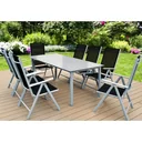 Aluminium-Gartenset Bern 8+1 Mattglas silber- Set